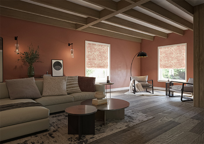 Maui, Burnt Red - Twist&Fit Roman Blind - Image 6